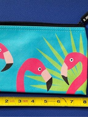 Turquoise Flamingo Cosmetic Pouch